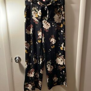 EUC JULES AND LEOPOLD floral tie belt pants sz.s 10p